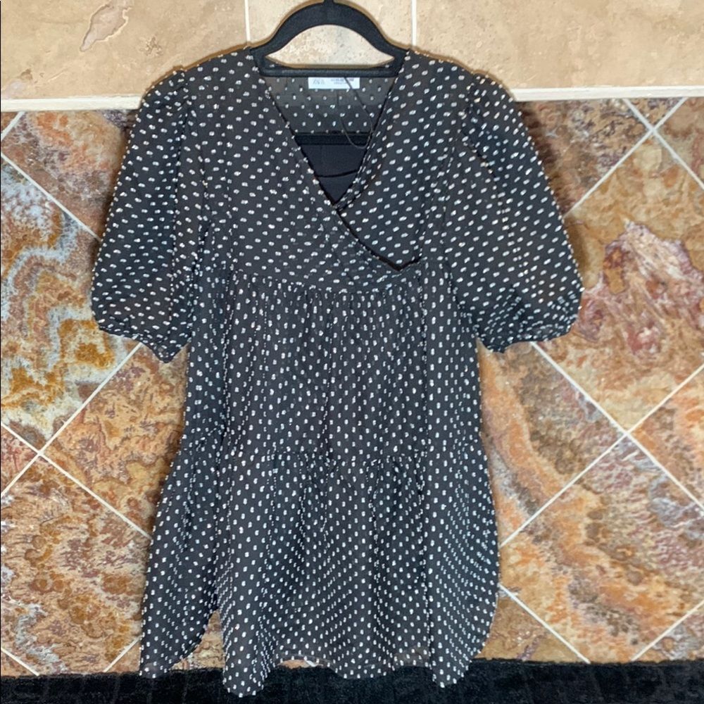 Zara Kids Black and Silver Party Dress Size 11-12 - Picture 3 of 9